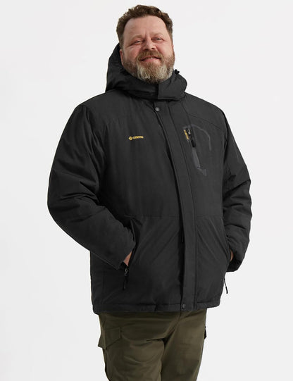 Men'S Waterproof Ski Jacket Winter Snow Coat with Detachable Hood | Windproof, Fleece-Lined, Warm, Multiple Pockets, for Snowboarding and Cold Weather, Rain Jacket
