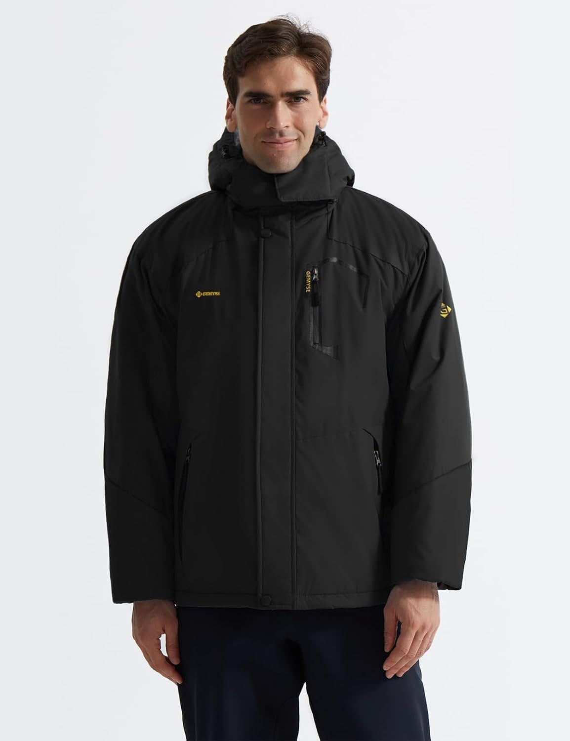 Men'S Waterproof Ski Jacket Winter Snow Coat with Detachable Hood | Windproof, Fleece-Lined, Warm, Multiple Pockets, for Snowboarding and Cold Weather, Rain Jacket